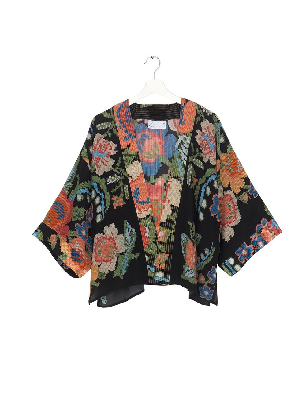 ONE HUNDRED STARS Woven Flower Crepe Kimono